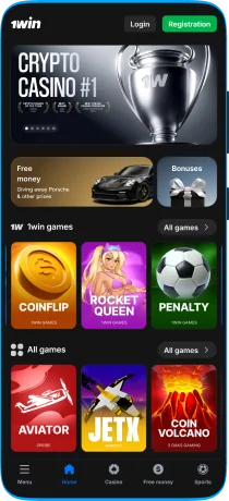 1win app screenshot