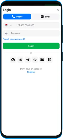 1win app login screenshot