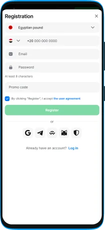 1win app registration screenshot