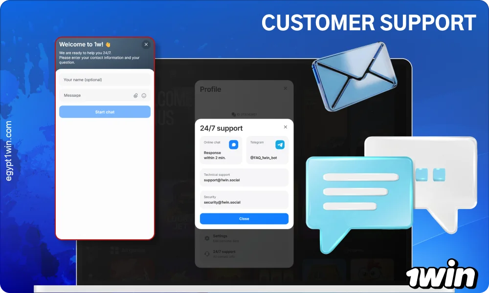Players can contact 1win customer support via live chat, email, and Telegram